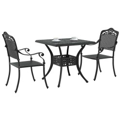 Ensemble de tables de jardin 3 pcs Noir Aluminium coulé 516047516047