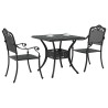 Ensemble de tables de jardin 3 pcs Noir Aluminium coulé 516047516047