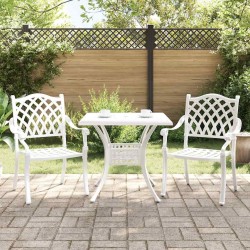 Ensemble de tables de jardin 3 pcs Blanc Aluminium coulé 516048516048