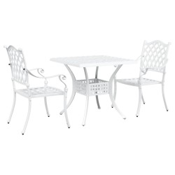 Ensemble de tables de jardin 3 pcs Blanc Aluminium coulé 516048516048