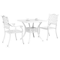 Ensemble de tables de jardin 3 pcs Blanc Aluminium coulé 516048516048