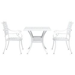 Ensemble de tables de jardin 3 pcs Blanc Aluminium coulé 516048516048