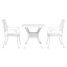 Ensemble de tables de jardin 3 pcs Blanc Aluminium coulé 516048516048