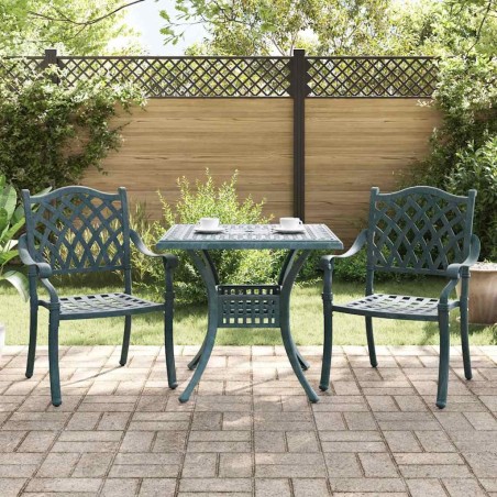 Ensemble de tables de jardin 3 pcs Vert Aluminium coulé 516049516049