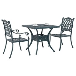 Ensemble de tables de jardin 3 pcs Vert Aluminium coulé 516049516049