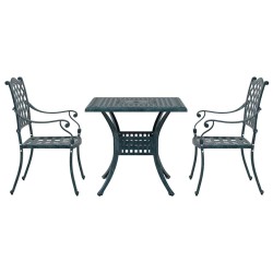 Ensemble de tables de jardin 3 pcs Vert Aluminium coulé 516049516049