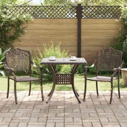 Ensemble de tables de jardin 3 pcs Bronze Aluminium coulé 516050516050