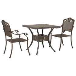 Ensemble de tables de jardin 3 pcs Bronze Aluminium coulé 516050516050
