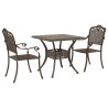 Ensemble de tables de jardin 3 pcs Bronze Aluminium coulé 516050516050