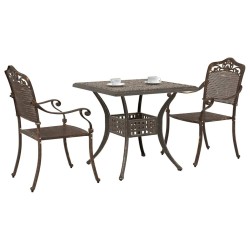 Ensemble de tables de jardin 3 pcs Bronze Aluminium coulé 516050516050