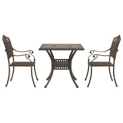 Ensemble de tables de jardin 3 pcs Bronze Aluminium coulé 516050516050