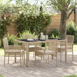Ensemble de salle à manger pour jardin 5 pcs Beige polyrotin 516051516051