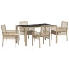 Ensemble de salle à manger pour jardin 5 pcs Beige polyrotin 516051516051