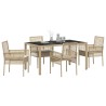 Ensemble de salle à manger pour jardin 5 pcs Beige polyrotin 516051516051