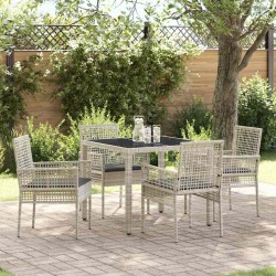 Ensemble de salle à manger pour jardin 5 pcs Gris clair 516052516052