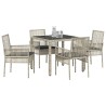 Ensemble de salle à manger pour jardin 5 pcs Gris clair 516052516052