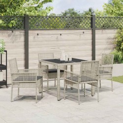Ensemble de salle à manger pour jardin 5 pcs Gris clair 516052516052