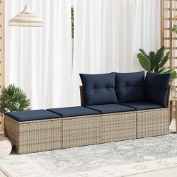 Salon de jardin 2 pcs avec coussins gris résine tressée acacia 516055516055