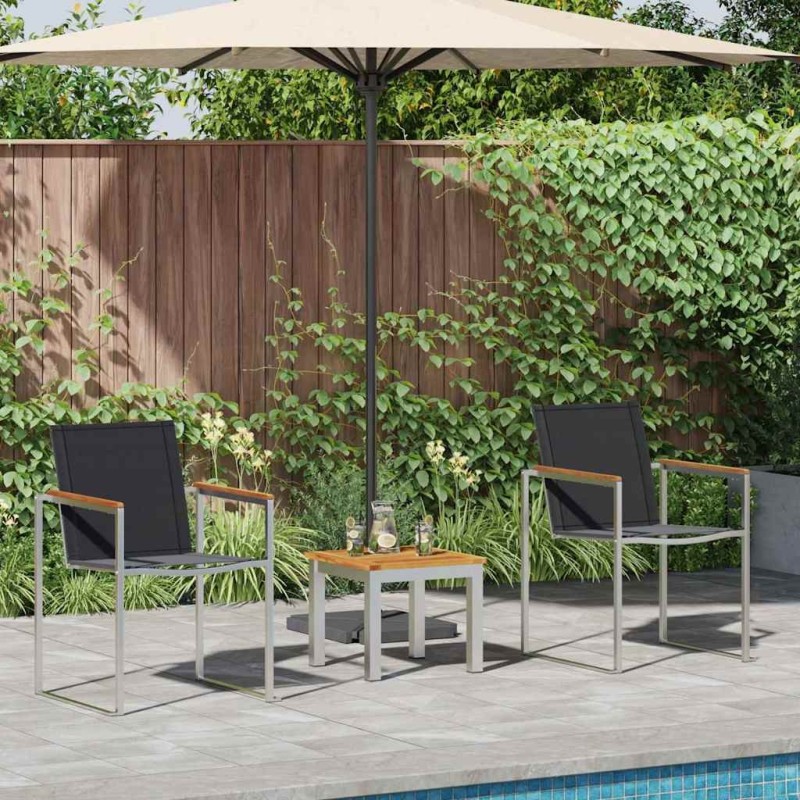 Ensemble de salle à manger pour jardin 3 pcs Marron et Noir 516062516062