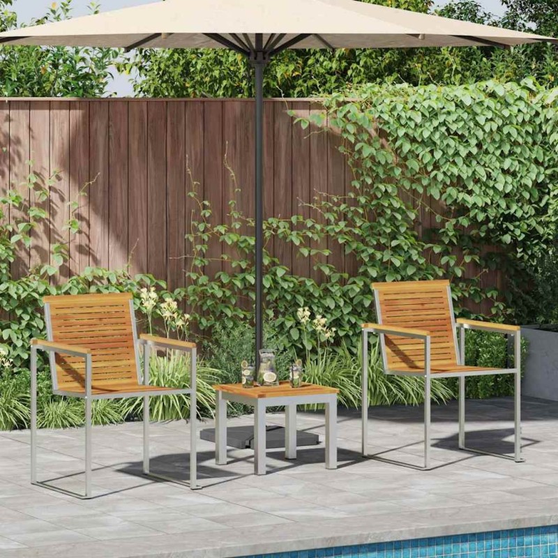 Transat 3 pcs Marron Bois d'Acacia Massif 516063516063