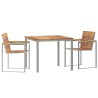 Ensemble de salle à manger pour jardin 3 pcs Marron 516065516065