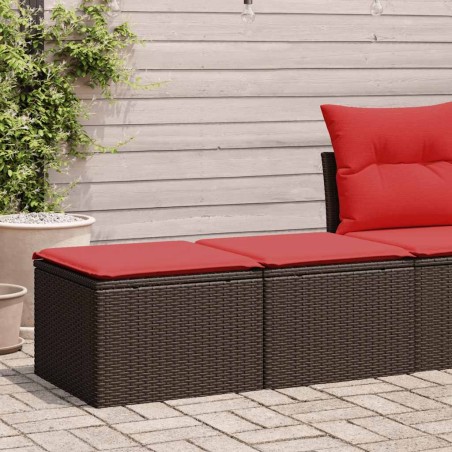 Salon de jardin avec coussins 2pcs marron résine tressée acacia 516066516066