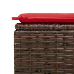 Salon de jardin avec coussins 2pcs marron résine tressée acacia 516066516066