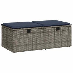 Salon de jardin 2 pcs avec coussins gris résine tressée acacia 516067516067