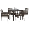Ensemble de salle à manger pour jardin 5 pcs Marron polyrotin 516068516068