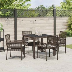 Ensemble de salle à manger pour jardin 5 pcs Marron polyrotin 516068516068