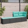Salon de jardin avec coussins 2 pcs noir résine tressée acacia 516069516069