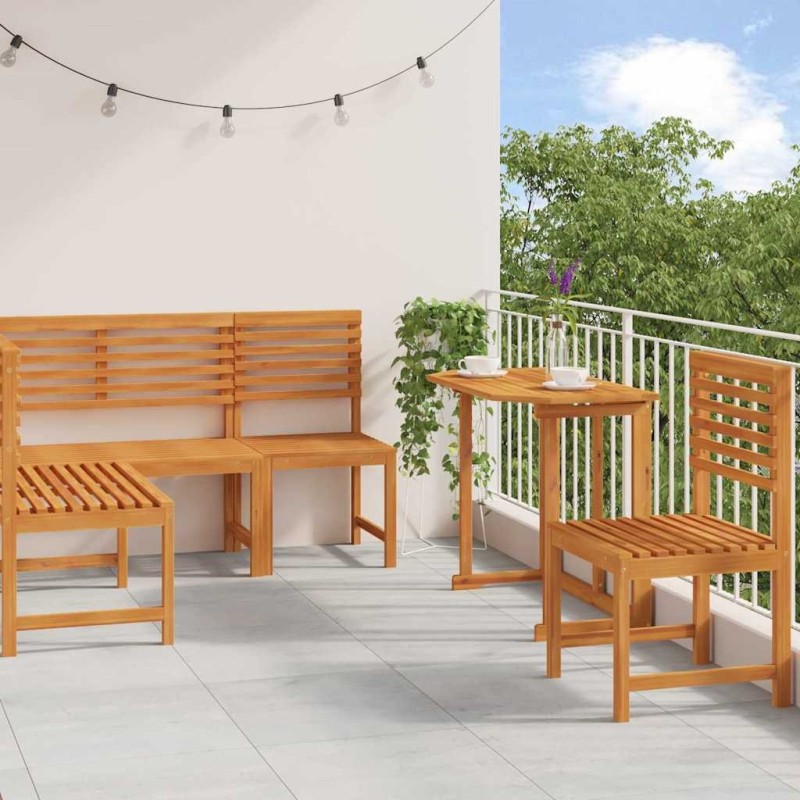 Ensemble de banc de jardin 4 pcs Marron Bois d'acacia massif 516071516071