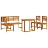 Ensemble de banc de jardin 4 pcs Marron Bois d'acacia massif 516071516071