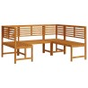 Ensemble de banc de jardin 3 pcs Marron Bois d'Acacia Massif 516072516072