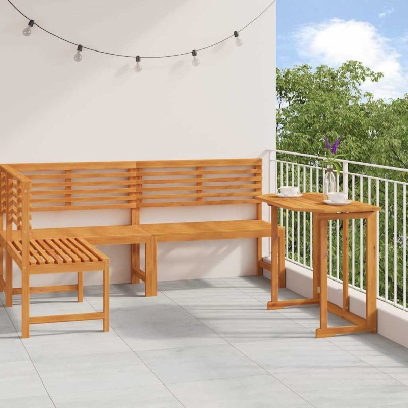 Ensemble de banc de jardin 3 pcs Marron Bois d'Acacia Massif 516073516073
