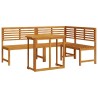 Ensemble de banc de jardin 3 pcs Marron Bois d'Acacia Massif 516073516073