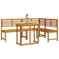 Ensemble de banc de jardin 3 pcs Marron Bois d'Acacia Massif 516073516073