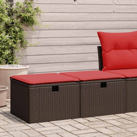 Salon de jardin avec coussins 2pcs marron résine tressée acacia 516076516076