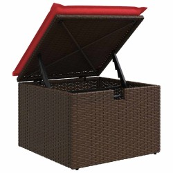 Salon de jardin avec coussins 2pcs marron résine tressée acacia 516076516076