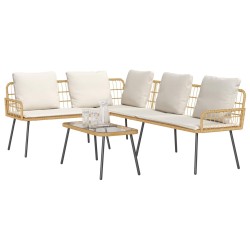 Ensemble de canapé de jardin 2 pcs Naturel polyrotin 516078516078