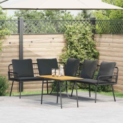 Ensemble de canapé de jardin 2 pcs Noir polyrotin 516079516079