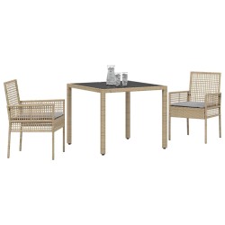 Ensemble de salle à manger pour jardin 3 pcs Beige polyrotin 516083516083