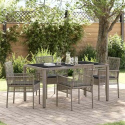 Ensemble de salle à manger pour jardin 5 pcs Gris polyrotin 516084516084