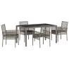 Ensemble de salle à manger pour jardin 5 pcs Gris polyrotin 516084516084
