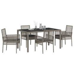 Ensemble de salle à manger pour jardin 5 pcs Gris polyrotin 516084516084