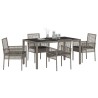 Ensemble de salle à manger pour jardin 5 pcs Gris polyrotin 516084516084