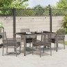 Ensemble de salle à manger pour jardin 5 pcs Gris polyrotin 516084516084