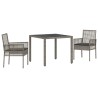 Ensemble de salle à manger pour jardin 3 pcs Gris polyrotin 516085516085