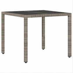 Ensemble de salle à manger pour jardin 3 pcs Gris polyrotin 516085516085