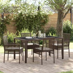 Ensemble de salle à manger pour jardin 5 pcs Marron polyrotin 516087516087